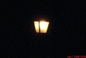 This photo was taken during the ten year anniversary of my paranormal adventure with the nightlight.

The yard light produced a warm, yellow glow, illuminating without an assist.

It stayed on for a week or so, as some lights have done in my presence.

Reminder: anything is possible.
Magic appreciates an audience. 