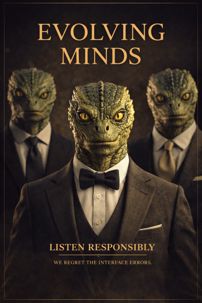 Reptilians who might be listening. 
