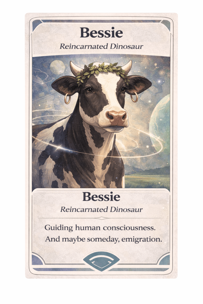 Bessie the Cow loves her card.