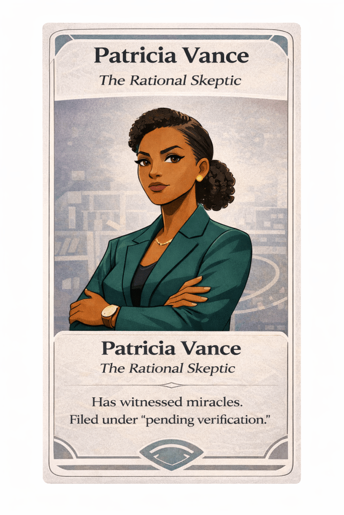 Oracle card. Patience is not her thing.